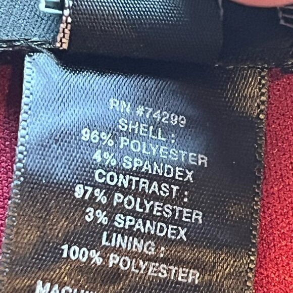 Enfocus Studio Petite Peplum Dress Sleeveless Burgundy/Black Size 6P - Picture 4 of 7